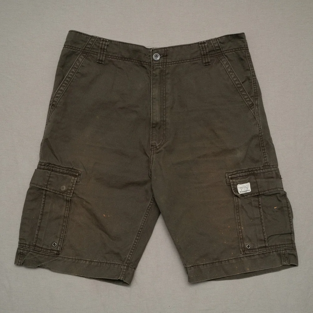 Vintage Y2k 2000s Levis Baggy Cotton Cargo Shorts Brown Loose Fit Mens 39